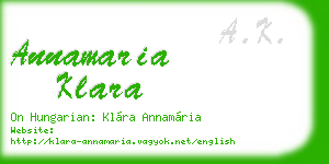 annamaria klara business card
