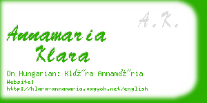 annamaria klara business card